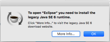 To open eclipse you need to install the legacy java 6 runtime.png